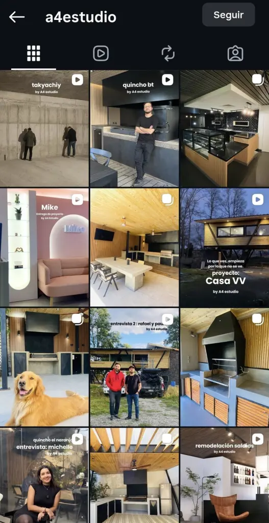 Feed de Instagram de A4 Estudio después
